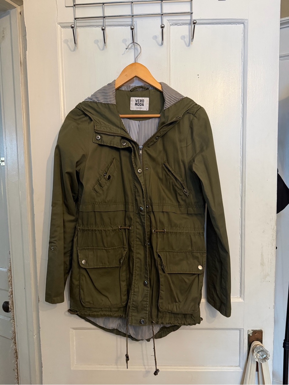 Vero Moda Olive Utility Hooded Jacket